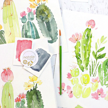 Intermediate Watercolor Cacti & Florals