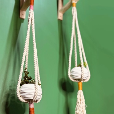 Color Block Macrame Plant Hanger