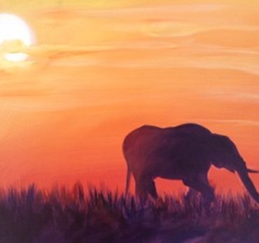 Safari Sunset Painting