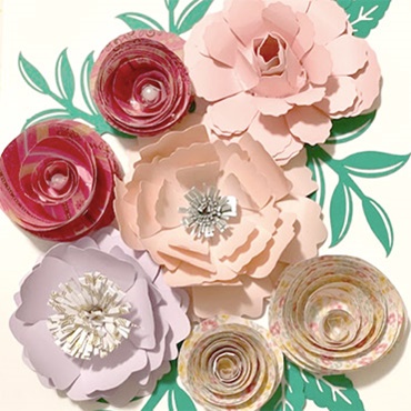 Paper Flowers on Canvas