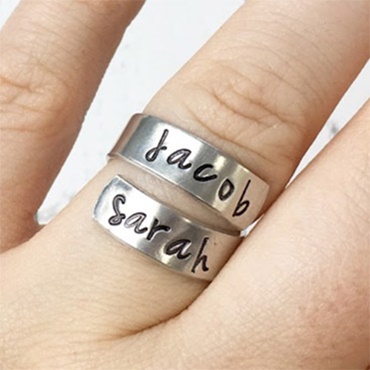 Hand Stamped Spiral Ring