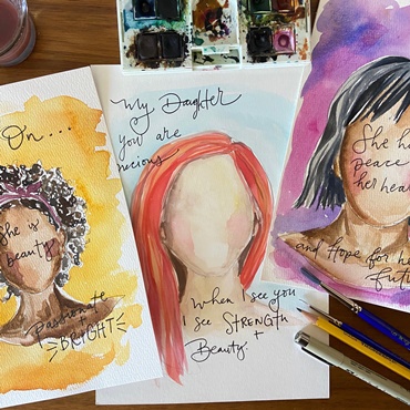 Watercolor "She" Portrait